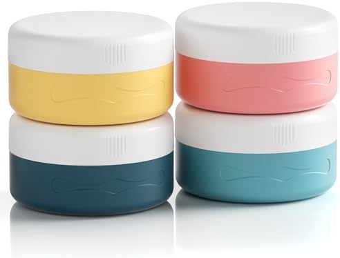 Travel Containers for Toiletries, Silicone Pots With Clear Bag, 40ml TSA Approved Leak-Proof Essentials for Cosmetic Face Body Hand Cream (4 Pack)