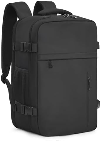 Cabin Bags 40x20x25 for Ryanair Underseat Carry-Ons Travel Backpack - Hand Luggage Backpack Cabin Bag Size 20L - Daypack School Office Bag with USB Port - Black