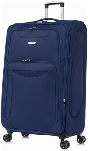 24" Medium Super Lightweight 4 Wheel Suitcase Luggage Expandable with Wheels Navy