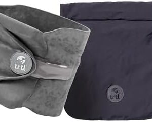 trtl Travel Pillow - Airplane Pillow for Neck and Shoulder Support - Soft, Lightweight, Machine-Washable Travel Pillows for Airplanes - Grey