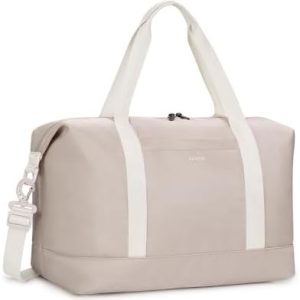 ECOHUB Ryanair Cabin Bags 40x20x25, 20L Underseat Hand Luggage Bag, Foldable Carry On Bag with Removable Wet Pocket, Water-Resistant Overnight Hospital Weekend Bag for Women, Beige (Patent Pending)