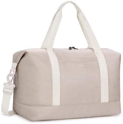 ECOHUB Ryanair Cabin Bags 40x20x25, 20L Underseat Hand Luggage Bag, Foldable Carry On Bag with Removable Wet Pocket, Water-Resistant Overnight Hospital Weekend Bag for Women, Beige (Patent Pending)