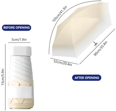 UV Umbrella For Sun Protection Spf Upf 50, Sun Umbrella Uv Protection Personal, 6 Ribs Sun Umbrellas For Rain, Portable Pocket Umbrella Small, Compact Umbrella For Travel School Daily Life - Image 2