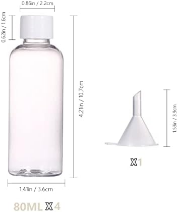 4pcs Travel Bottles,80ml Refillable Clear Empty Plastic Travel Size Containers Bottles with Screw Lids for Toiletries,Soap,Shampoo and Conditioner - Image 7