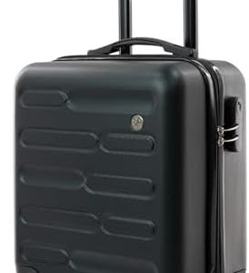 Cabin Suitcase, Easy Jet 45x36x20 Cabin Bag | Lightweight, Telescopic Handle, Hard Shell Small Carry on Suitcase with Wheels | Travel Luggage (Black)