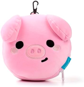 Puckator Relaxeazzz Adoramals Oliver the Pig Plush Travel Pillow & Eye Mask - Sleep Eye Mask Masks - Kids Travel Accessories For Sleeping Airplane - Flight Plane Neck Pillow Pillows - Image 4