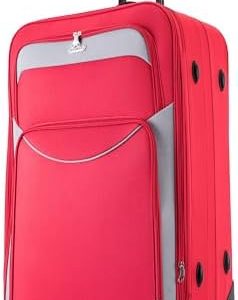 32" Extra Large Suitcase Lightweight Luggage Expandable Hold Check in Travel Bag on Wheels RED 129L
