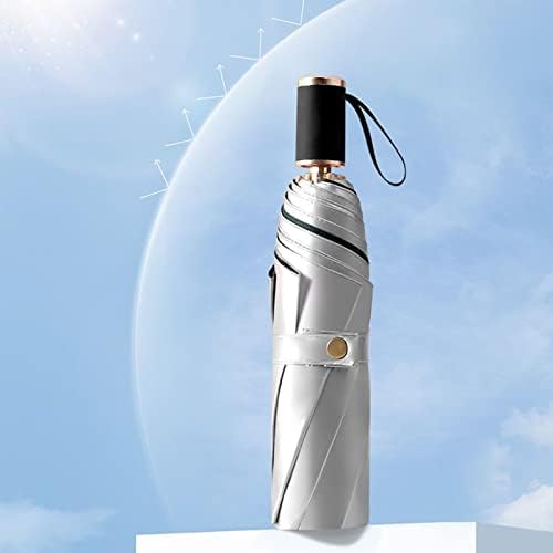 Meichoon UPF 50+ UV Protection Travel Reverse Umbrella Reflective Silver Double Layer Cover 8 Ribs Reinforced Windproof Sun Blocking Foldable Compact for Hiking Backpacking - Image 5