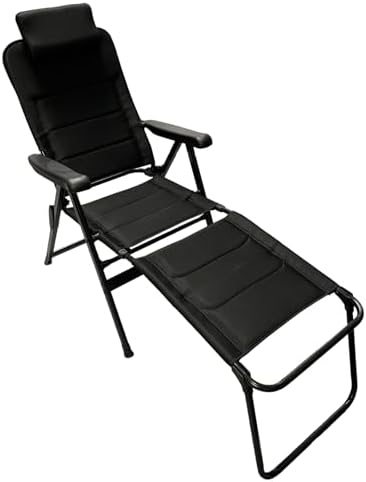 Vanilla Leisure Camping Chair & Leg Rest Set - Heavy Duty Max 150kgs Load Camping Chairs for Adults - Extendable Headrest & 7 Reclining Positions - Chair for Picnic Festival & Travel - D80xW63xH112cm - Image 6
