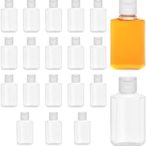 BELLE VOUS 20 Pack Clear Plastic Flip Cap Refillable Bottles - 60ml Liquid Containers - Reusable Empty Squeeze Cosmetic Bottles for Travel, Toner, Lotion, Conditioner, Toiletries, Shampoo, and More