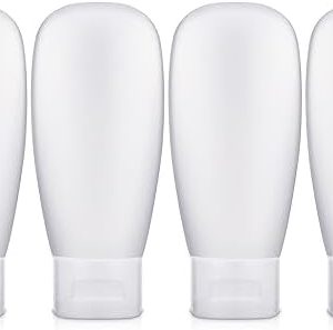 Thinp 4 Pack Travel Bottles for Toiletries, 60ml Portable Leak Proof Travel Containers for Toiletries Travel Toiletry Bottles Refillable Squeeze Bottles for Shampoo Body Lotion Bath Shower Gel