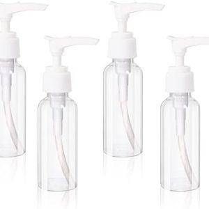 4 Pack Transparent Travel Bottles Pump Bottle Clear Mini Soap Dispenser Plastic Foamer Bottle Travel Pump Bottle for Lotion, Toiletries, Shampoo