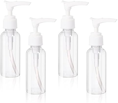 4 Pack Transparent Travel Bottles Pump Bottle Clear Mini Soap Dispenser Plastic Foamer Bottle Travel Pump Bottle for Lotion, Toiletries, Shampoo