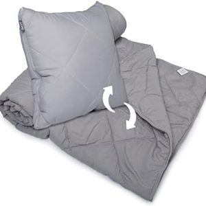 Quishion – A Clever, Quality Scatter Cushion that Unzips & Unfolds into a Full Size Quilt/Blanket/Throw - Grey