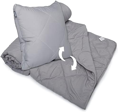 Quishion – A Clever, Quality Scatter Cushion that Unzips & Unfolds into a Full Size Quilt/Blanket/Throw - Grey