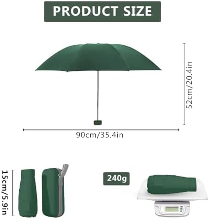 ZOMAKE Umbrella Mini Folding,Upf50+ Uv Protection Mini Small Folding Travel Umbrella for Sun and Rain,Compact Folding Umbrella Pocket with Capsule Case for Men Women - Image 2