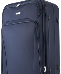 26" Medium Suitcase Lightweight Luggage Expandable Hold Check in Travel Bag on Wheels Blue 69L