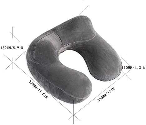 Inflatable Travel Pillow - 100% Soft Velvet Neck Support for Traveling, Airplanes, Trains, Cars, and Offices with Compact Carrying Bag, Breathable and Washable Cover, Ideal for Adult Sleepers (Grey) - Image 4
