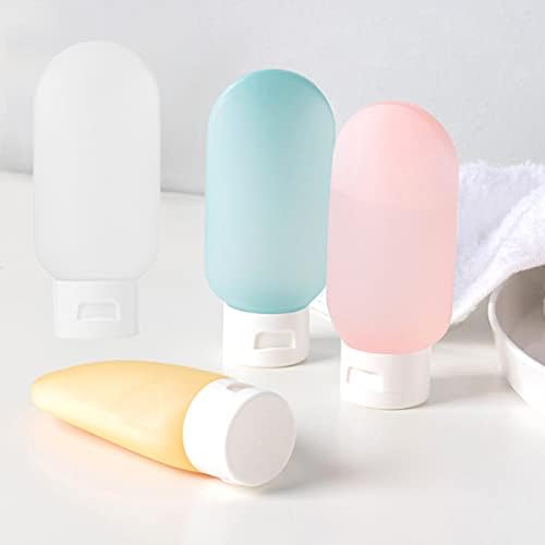 Travel Bottle, 4 Pcs Leak Proof Refillable Squeezable Containers Set (60 ml) with Label and Transparent Carry Bag for Liquid Shampoos, Soap and Toiletries. (Multicolor) - Image 5