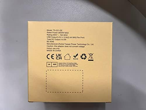 UK to European Plug Adapter, TESSAN Grounded Schuko European Plug Travel Adapter with 3 USB, UK to EU Euro Europe for Spain France Iceland Germany Greece Poland Type E F Adaptor - Image 10