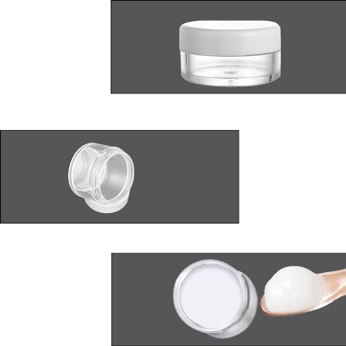 Empty Sample Pots, 4 Pcs Empty Plastic Cosmetic Jars, Clear Travel Cosmetic Container, Mini Cosmetic Containers, for Face Creams, Sample, Make-Up - Image 3