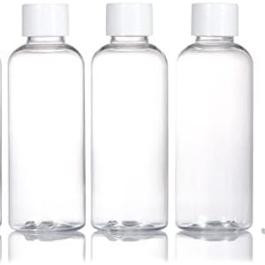 4pcs Travel Bottles,80ml Refillable Clear Empty Plastic Travel Size Containers Bottles with Screw Lids for Toiletries,Soap,Shampoo and Conditioner