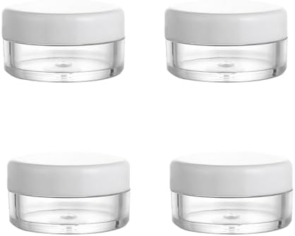 Empty Sample Pots, 4 Pcs Empty Plastic Cosmetic Jars, Clear Travel Cosmetic Container, Mini Cosmetic Containers, for Face Creams, Sample, Make-Up
