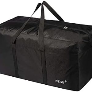 Large Travel Duffle Bag, 96L Extra Waterproof Holdall Lightweight Foldable Duffel Bag for Men Women, Black