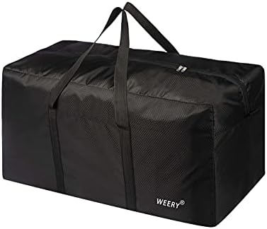 Large Travel Duffle Bag, 96L Extra Waterproof Holdall Lightweight Foldable Duffel Bag for Men Women, Black