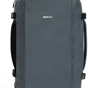 ECOHUB for Ryanair Cabin Bags 40x20x25, 20L Underseat Carry on Backpack with 14” Laptop Compartment, Water-Resistant Travel Hand Luggage Bag, Recycled Rucksack with Anti-Theft Pocket,Grey