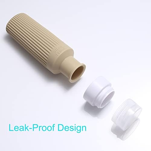 Travel Bottles for Toiletries,BPA Free,90ml Silicone Leak Proof Refillable Portable Squeeze Empty Accessories Travel Size Liquid Cosmetic Lotion Shampoo Conditioner Bottles Containers(4 Pack Brown) - Image 2