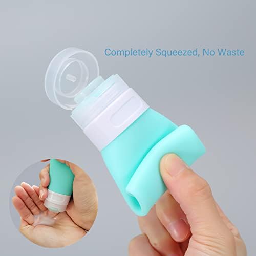 2 Pcs Silicone Travel Bottles,Leak Proof Refillable Squeezable Containers with Transparent Carry Bag,Mini Small Empty Travel Bottles for Shampoo,Conditioner,Lotion,Toiletries(38ml) - Image 3