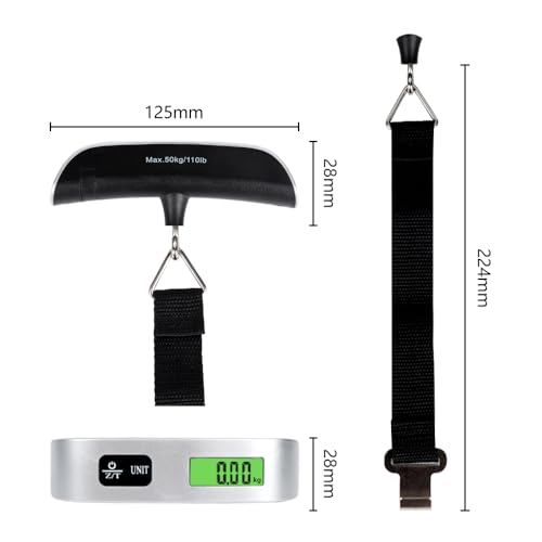VERSA ESSENTIALS Digital Suitcase Scale, Portable 50KG Travel Hanging Scale, Temperature Sensor and Battery Included - Image 4