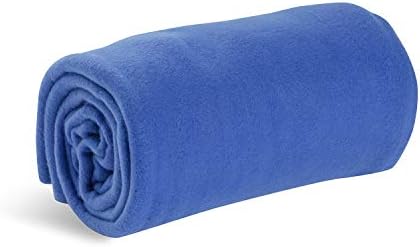 Cozy-Soft Microfleece Travel Blanket, 50x60 Inch, Lightweight, Compact, Perfect for Airplane and Car, Royal Blue