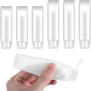 6pcs Travel Bottles,30ml & 50ml Clear Plastic Empty Squeeze Bottle,Transparent Refillable Cosmetic Containers Travel Size Bottles,Leak Proof Small Squeeze Bottles for Toiletries,Makeup,Shampoo