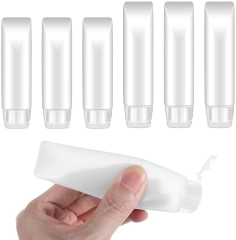 6pcs Travel Bottles,30ml & 50ml Clear Plastic Empty Squeeze Bottle,Transparent Refillable Cosmetic Containers Travel Size Bottles,Leak Proof Small Squeeze Bottles for Toiletries,Makeup,Shampoo
