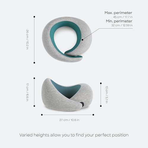Ostrichpillow Go - Luxury Travel Pillow with Memory Foam | Airplane Pillow, Car Travel Pillow, Neck Rest (One Size, Blue Reef) - Image 4
