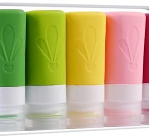 INSFIT Travel Bottles for Toiletries, CAA Approved 2oz Travel Size Containers, BPA Free Leak Proof Squeezable Silicone Tubes for Shampoo Conditioner Lotion Soap with Labels