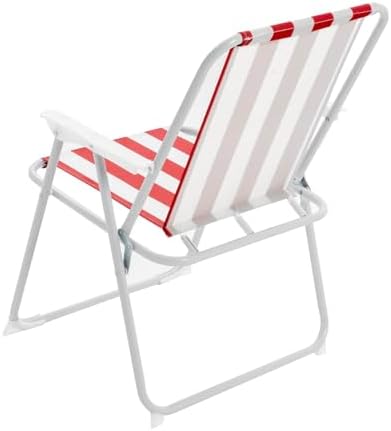 Harbour Housewares Folding Beach Deck Chairs - Red Stripe - Pack of 2 - Metal Outdoor Patio Seat Lightweight Portable Deck Chair for Picnic, Garden, Camping, Fishing - Image 6