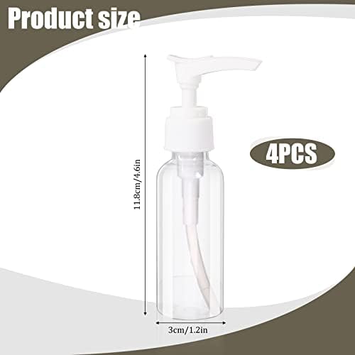 4 Pack Transparent Travel Bottles Pump Bottle Clear Mini Soap Dispenser Plastic Foamer Bottle Travel Pump Bottle for Lotion, Toiletries, Shampoo - Image 3