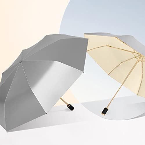 Meichoon UPF 50+ UV Protection Travel Reverse Umbrella Reflective Silver Double Layer Cover 8 Ribs Reinforced Windproof Sun Blocking Foldable Compact for Hiking Backpacking - Image 4