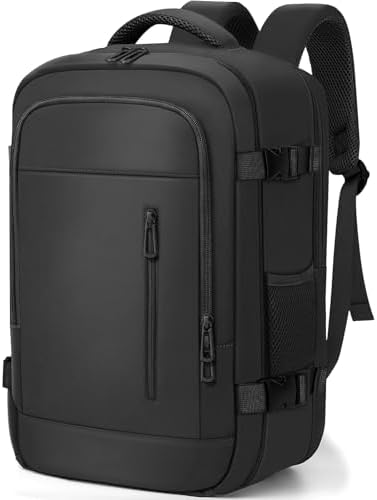 Cabin Bags 40×20×25 for Ryanair Underseat Carry-ons Travel Backpack Hand Luggage Bag Flight Rucksack Casual Daypack School Office Backpack Fit 14 Inch Laptop with USB Charging Port-Black