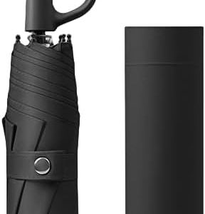 Compact Folding Umbrella Carabiner Handle Coating Layer Fabric /Car/Small Travel portable Backpack/Lightweight Portable/Rain Sun Anti UPF 50 Blocking UV Protection 99.9%/Men Women Kids