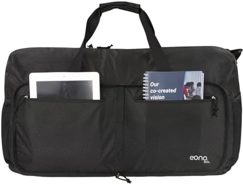 Eono 90L Foldable Travel Duffle Bag Hold All Travel Luggage Bag Holiday Bag with Multi-Pockets for Women Men (Black) - Image 3