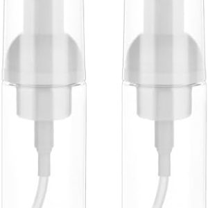 2 Pack Foam Pump Bottle Travel Small Size Mousse Foam Soap Dispenser Mini Empty Clear Plastic Foaming Soap Dispenser Refillable Pump Containers for Face Wash Lash Shampoo Skin Care 50 ml/1.7 oz