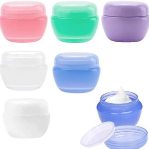 6PCS Travel Pots for Toiletries Waterproof Seal Travel Pots Leakproof Plastic Travel Containers Sets Travel Pots for Cream Travel Containers for Toiletries Lotion Travel Bottles Accessories