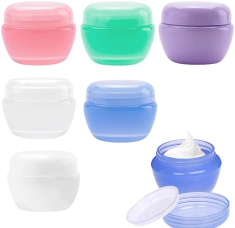 6PCS Travel Pots for Toiletries Waterproof Seal Travel Pots Leakproof Plastic Travel Containers Sets Travel Pots for Cream Travel Containers for Toiletries Lotion Travel Bottles Accessories