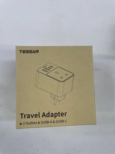 TESSAN UK to European Plug Adapter, 5 in 1 Travel Adapter with 2 USB C and 2 USB A, 3600W European Plug Adaptor, Type E F Travel for Spain France Turkey Germany - Image 9