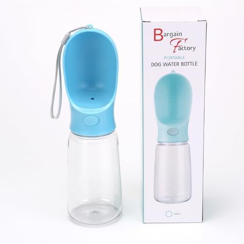 Dog Water Bottle, Lightweight, Leak Proof Portable 550 ML Water Dispenser with Drinking Feeder for Pets Outdoor Walking, Hiking, Travel, Food Grade Plastic For Pets (Blue) - Image 2