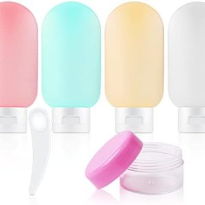 Travel Bottles Set for Toiletries, 6Pcs Leak-Proof Silicone Travel Containers, 60ml Small Mini Empty Squeeze Bottles Travel Accessories for Toiletries, Shampoos, Conditioner and Lotion (BPA Free)